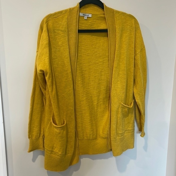 Madewell Summer Ryder Cardigan Sweater Golden Apple Yellow XS - Picture 2 of 6